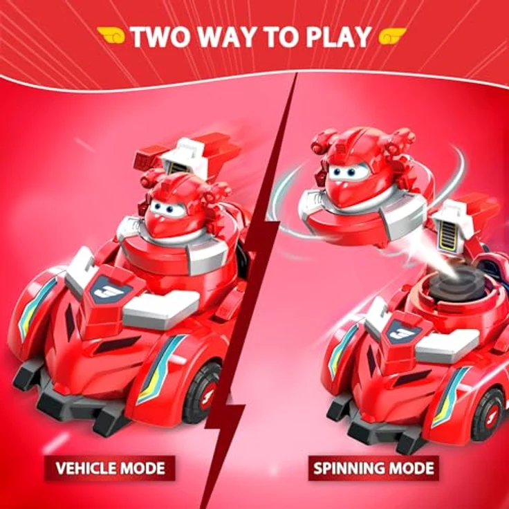 Super Wings EU770310, Spinning Jett & Vehicle, 14 cm großes Spielfahrzeug mit 2 Modi, inkl. Mini-Jett zum Abschießen, für Kinder ab 3 Jahren – Bild 3