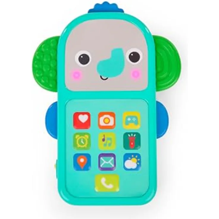 Bright Starts Elephone Spielzeugtelefon mit Klang- und Lichteffekten, ab 6 Monaten, Unisex