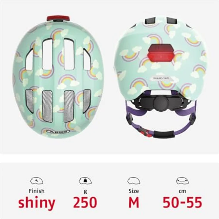 Abus Smiley 3. 0 LED Helm Blue Rainbow – Bild 5