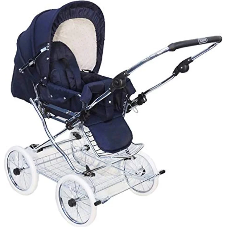 Eichhorn Buggy 419RFS-K041-EVA-0 Sportwagen mit Lederriemengestell und Schieberhöhenverstellung, EVA-Rad, marineblau – Bild 2