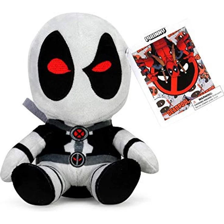 Kidrobot RUBIE'S Marvel X-Force Deadpool Plüsch Phunny, grau-schwarz, 20 cm mit 2 Ninja-Schwertern – Bild 2