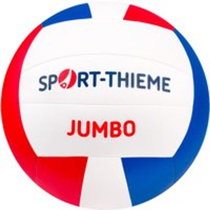 Sport-Thieme Jumbo Volleyball Unisex, ideal für Methodik- und Aufwärmtraining, Blau-Rot-Weiß, perfekte Flug- und Sprungeigenschaften, weich und verletzungsarm