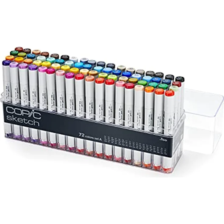 Copic COPIC Sketch Set "72 Colors A", Twin Marker mit Brush-Spitze, 72er Set im Acryl-Display – Bild 1
