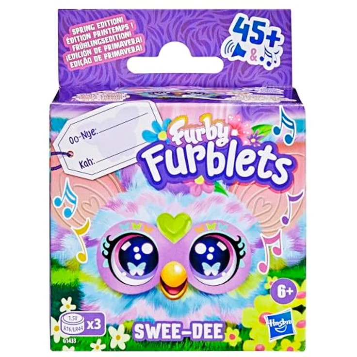 Hasbro Furby Furblets Swee-Dee Frühling Mini-Plüschspielzeug – sprechendes Kuscheltier mit über 45 Geräuschen & Melodien, 5 cm klein, für Mädchen und Jungen – Bild 2