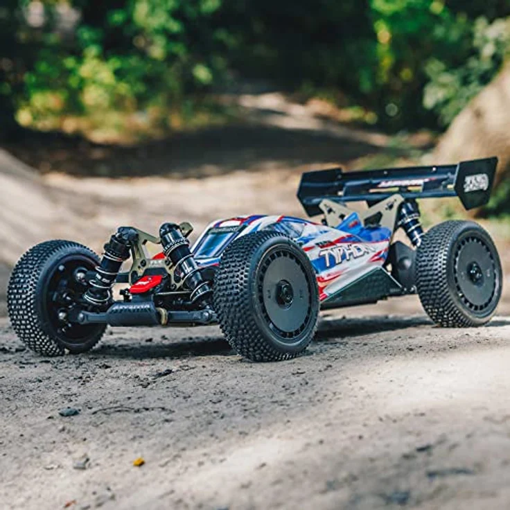 ARRMA TLR Tuned Typhon 6S 4 Wheel Drive BLX 1/8 Buggy RTR ARA8406 Car, Brushless Spektrum Antriebssystem, Race Spec-Farben – Bild 3