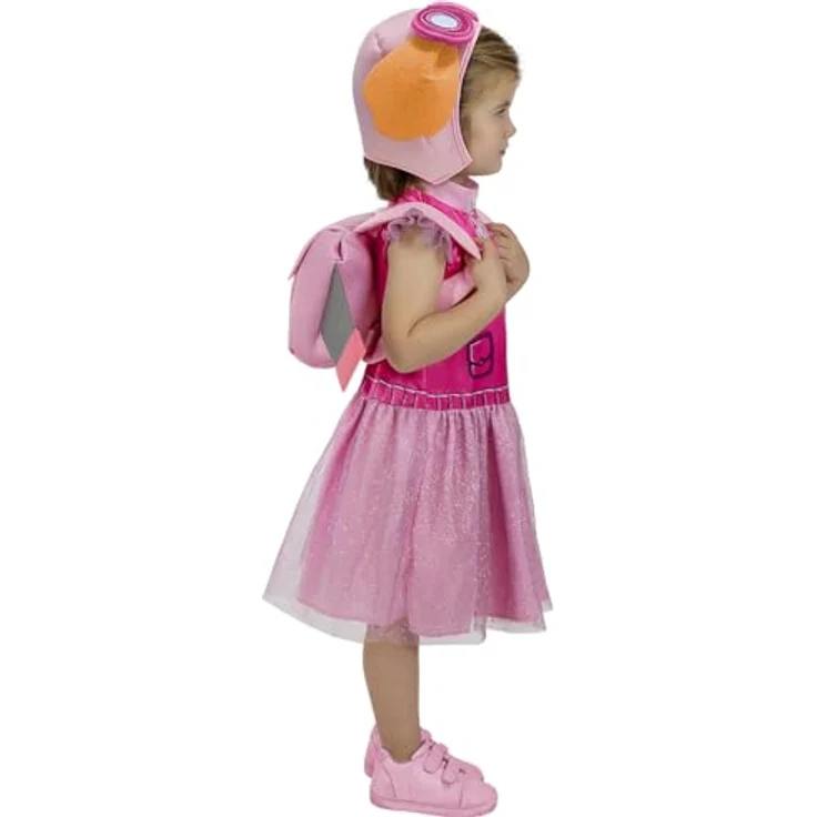 Funidelia | Skye Paw Patrol Kostüm für Mädchen - Größe 2-3 Jahre - Rosa, inkl. Kleid, Rucksack & Mütze – Bild 4