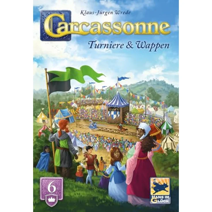 Hans im Glück Carcassonne – Turniere und Wappen (Auflage 2025), 6. Erweiterung für 2-6 Spieler, Familienspiel ab 7 Jahren, 50 Minuten Spieldauer, Deutsch – Bild 2
