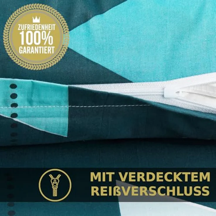 MALIKA Bettwäsche Set 155x220 cm, Baumwolle Renforcé, Oeko-TEX, Kissenbezug 80x80 cm, elegantes Rot, atmungsaktiv, für Allergiker geeignet – Bild 5