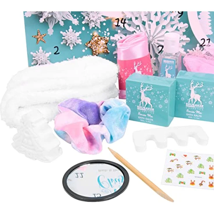 BRUBAKER Adventskalender XXL Beauty Adventskalender 2024 - Mint Blau - 24 x Körperpflege & Spa, Wellness Weihnachtskalender für Frauen und Mädchen – Bild 4