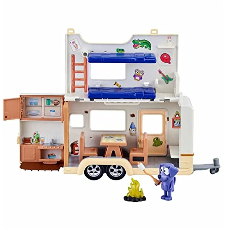Bluey Wohnwagen-Spielset mit Jean Luc-Figur und vielem weiterem Zubehör, ausklappbarer Camper, kombinierbar mit Bluey Heeler-Familienauto - offizieller Bluey-Sammelartikel - Preisvergleich – Bild 5