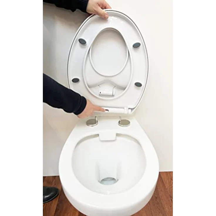 ADOB Kinder-WC-Sitz Family, mit Absenkautomatik, universelle Passform, bruchsicherer Kunststoff, einfache Montage – Bild 7