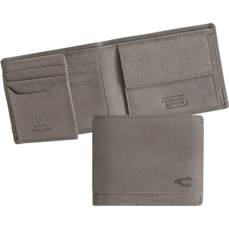 camel active Nimbus Herren Geldbörse RFID Querformat Leder Klein Grau – Bild 4