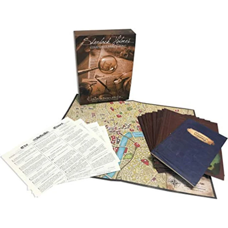 Asmodee Sherlock Holmes Consulente Investigativo, Brettspiel mit 10 kniffligen Fällen und London-Karte – Bild 2