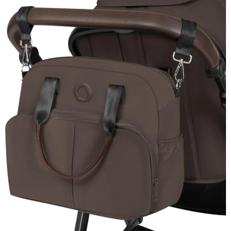 Lionelo Amber Kombikinderwagen 3 in 1, mit Sportwagenaufsatz, Babywanne, Autositz, Tasche, Moskitonetz, Regenschutz - Brown Chocolate – Bild 8