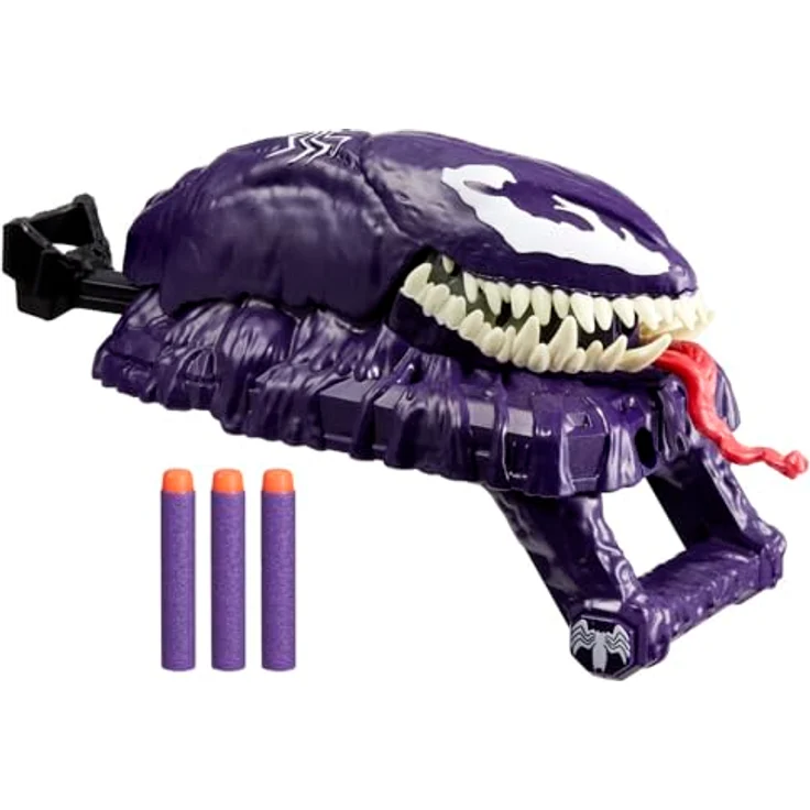 Marvel Hasbro Spider-Man VenomVersus Venom Action Blaster, Nerf Spider-Man Rollenspielzeug mit NERF Darts und von Venom inspiriertem Design, schwarz/grün – Bild 2