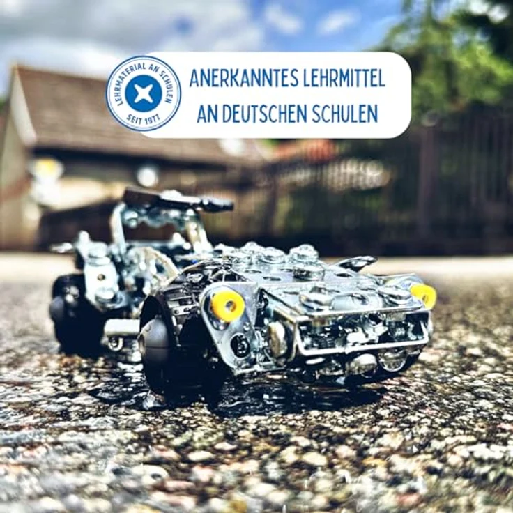 Eitech Speed Racer Modell 1, Metallbaukasten mit 260 Teilen, Konstruktionsspielzeug im Retro-Renndesign mit rollfähigen Reifen – Bild 3
