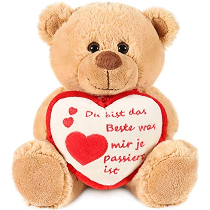 Teddy Plüschbär mit Herz - Du bist das Beste was mir je passiert ist - Kuscheltier Schmusetier - 25 cm – Bild 2