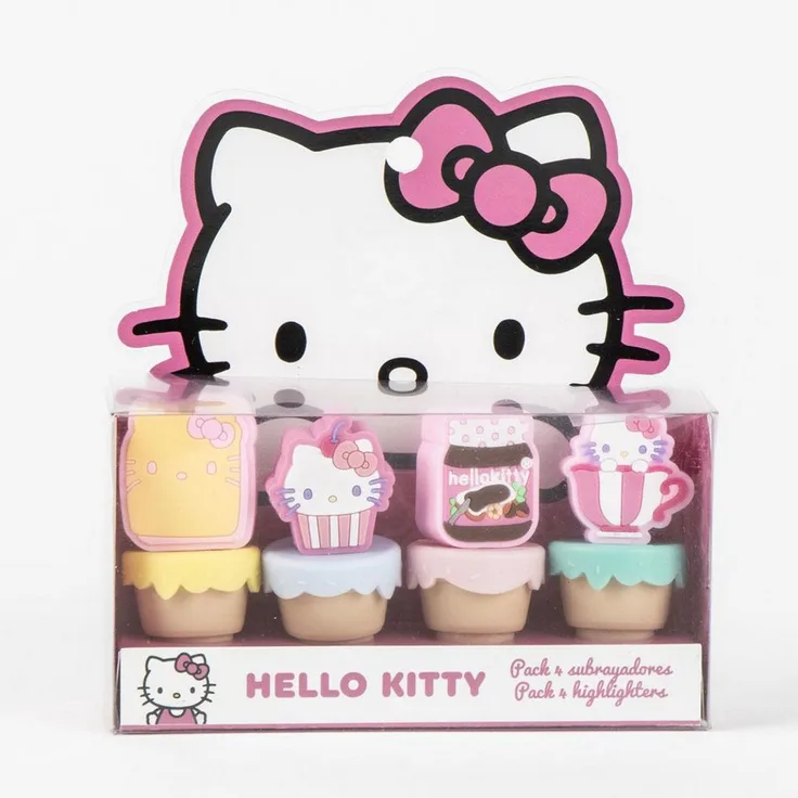 Cerda Hello Kitty Fluor Marker Set, Bunte Filzstifte für Bullet Journal und Notizen