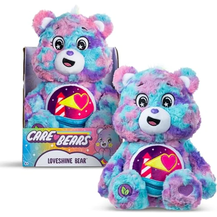 Troetelbeertjes Care Bears Loveshine Bear Colour Splash, 35 cm Plüsch-Teddybär mit detailliertem Belly Badge-Design – Bild 10