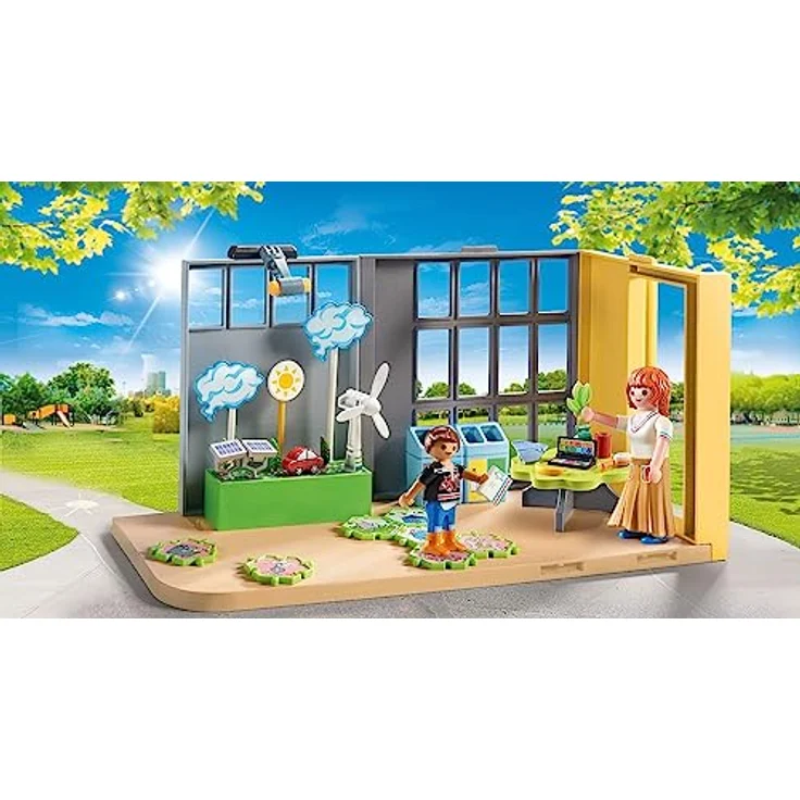 PLAYMOBIL City Life 71331 Anbau Klimakunde, Klassenzimmer der Zukunft, Puzzle mit Klimaschutzaufgaben und mehr, Spielzeug für Kinder ab 4 Jahren – Bild 3