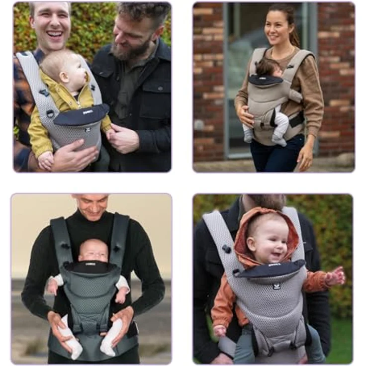 Dooky Babytrage Urban Comfort, ergonomische Trage für 3,5 bis 15 kg, faltbar, Grey Sapphire – Bild 8