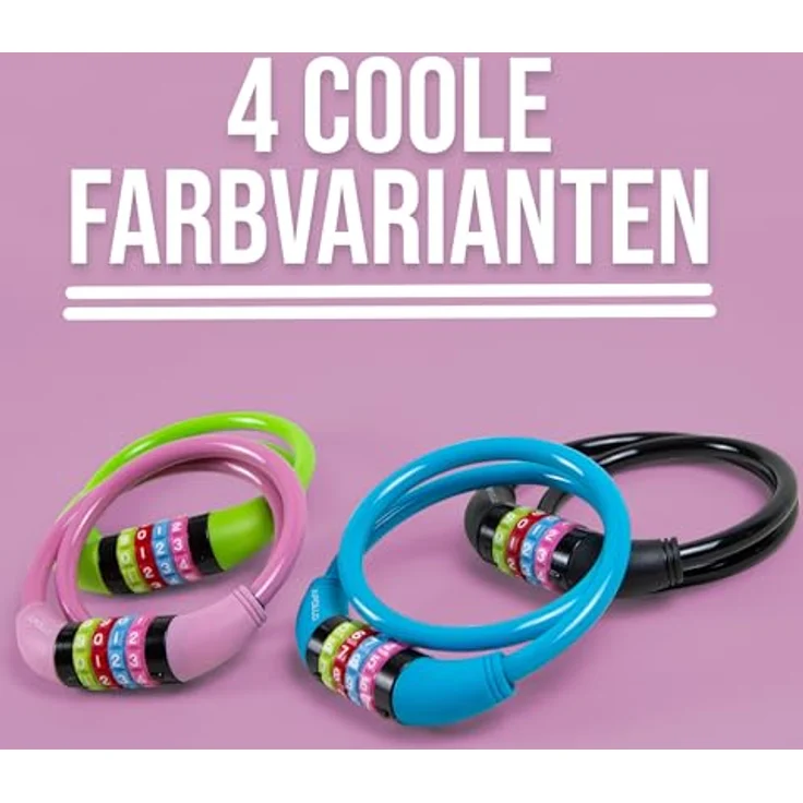 Apollo Kabelschloss / Zahlenschloss 650mm, sicheres Zahlenschloss für Kinderfahrräder, Blau – Bild 7