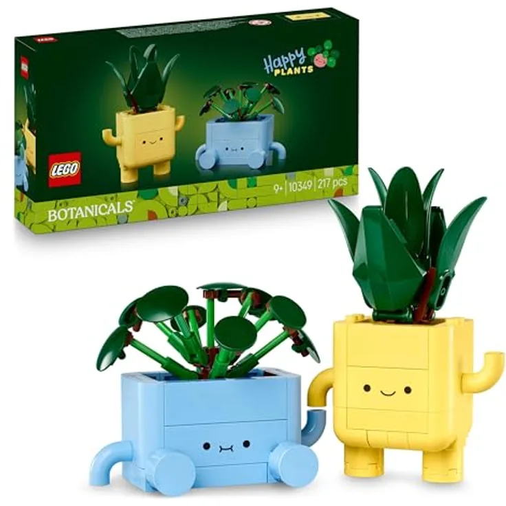 LEGO Botanicals Fröhliche Pflanzen 10349, Spielzeugset mit 2 künstlichen Pflanzen, 2 bunten Blumentöpfen & austauschbaren Cartoon-Gesichtern, Geschenk für Mädchen ab 9 Jahren