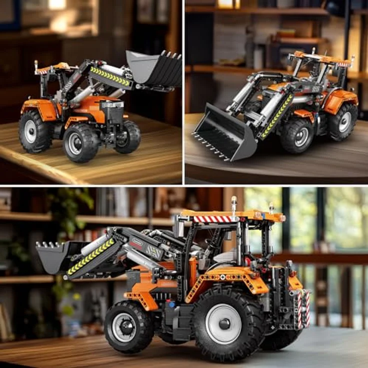Reobrix Technik Traktor 22024, Ladetraktor Bausteine mit Fernbedienung, rotierender Kippschaufel und Roboterarm, STEM Bauspielzeug für Jugendliche ab 14 Jahren – Bild 3