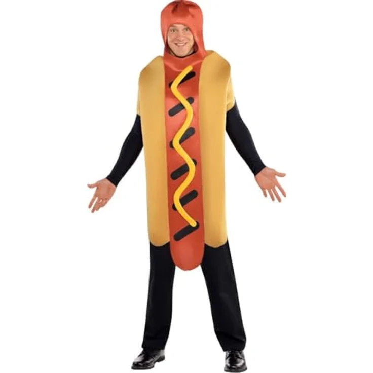 Kostüm Hot Dog Herren Polyester braun/schwarz Größe M/L – Bild 1