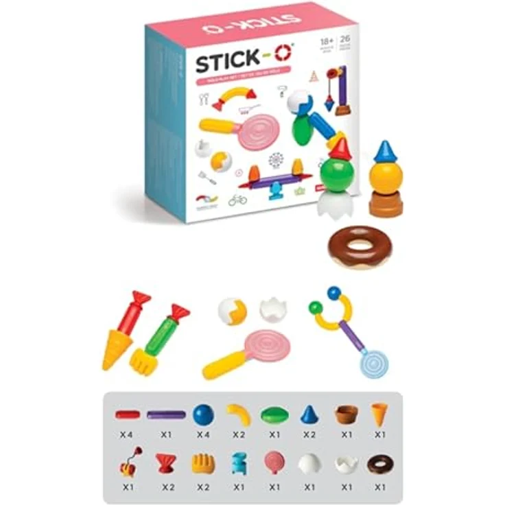Stick-O Roleplay Magnetic Building Blocks Set, Rainbow - Funky, Chunky Pieces Ideal for Little Hands. Learn As They Play. – Bild 2