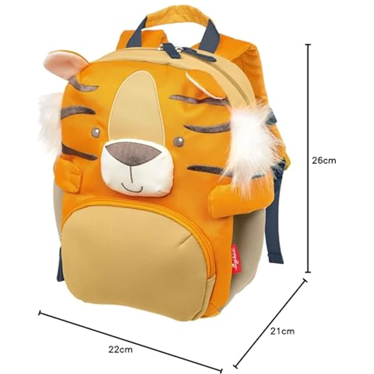 Sigikid Kinderrucksack Tiger, Kindergarten-Rucksack: robust, leicht, kindgerecht, orange, für Kinder von 2-5 Jahren, 5,2 l – Bild 2