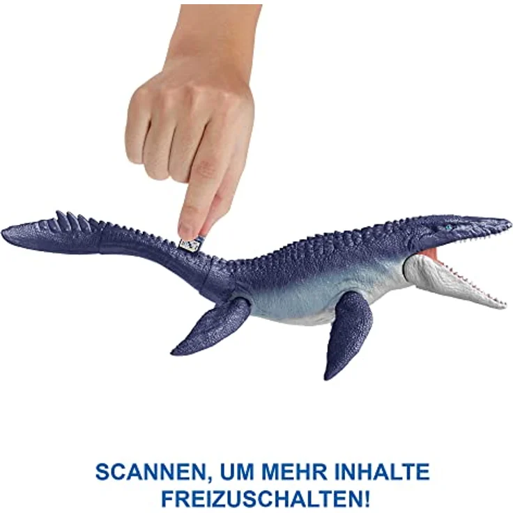 Jurassic World HNJ57 - Dominion Mosasaurus Dinosaurier Action-Figur, 70 cm groß mit beweglichen Gelenken, physisches & digitales Spiel, Dinosaurier Spielzeug für Kinder ab 4 Jahren - Preisvergleich – Bild 2