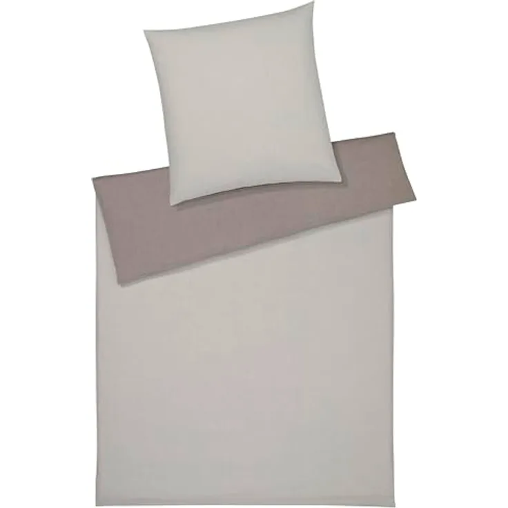 elegante Soft-Flanell-Bettwäsche-Garnitur Tender, marone, Größe 135x200 + 80x80, pflegeleicht und anschmiegsam