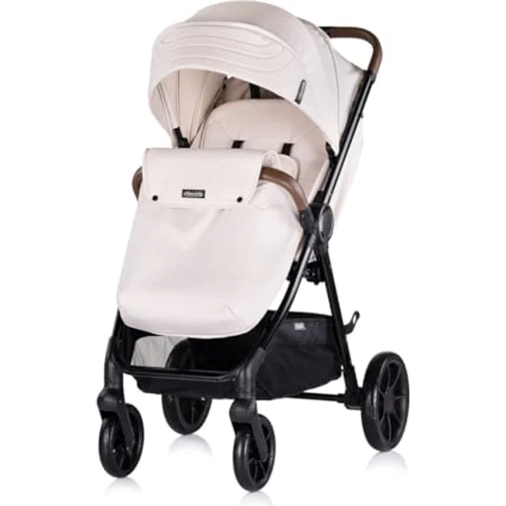 Chipolino Kombikinderwagen Ultera 3 in 1, klappbar mit Babyschale, Fußabdeckung, verstellbare Rückenlehne, beige – Bild 2