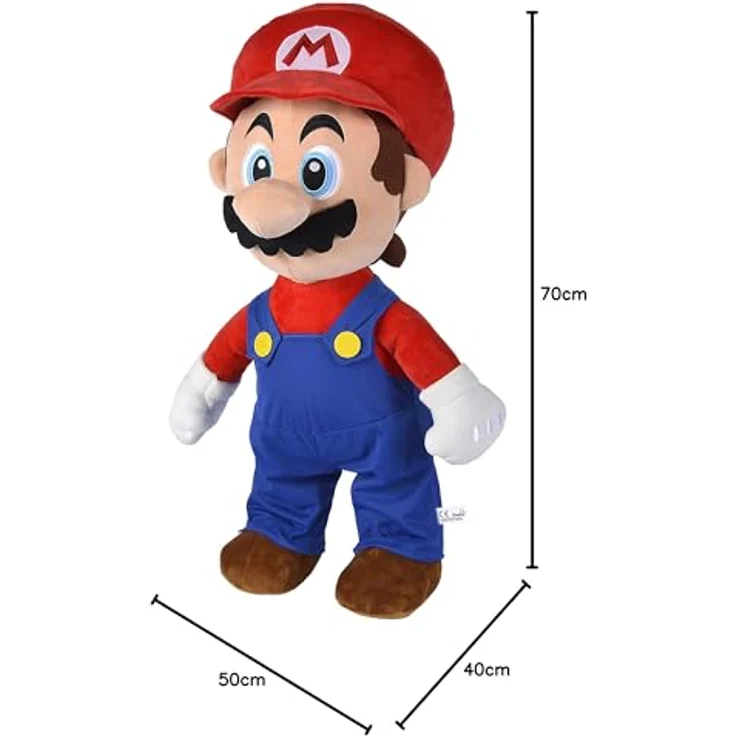 Jakks Pacific Nintendo Super Mario Plsch Mario XXL, 70 cm, Kuscheltier – Bild 5