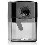 DAHLE Bleistiftspitzmaschine 144, schwarz, für Stifte von 6,5 bis 8 mm, automatischer Spitzstopp, Stahlfräser, manuelle Bedienung