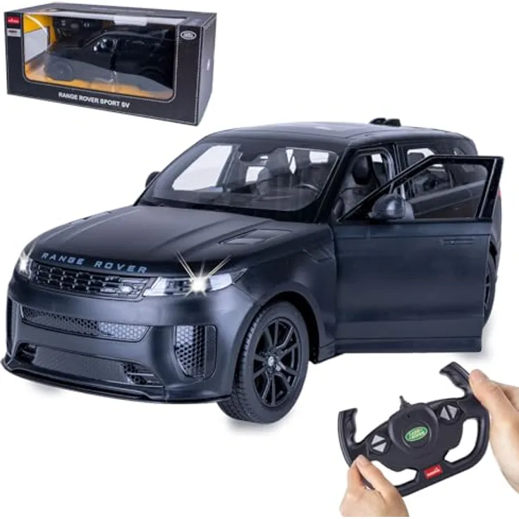 Schwarz Kitchen Range Rover Sport SV 1:14, ferngesteuertes RC-Auto in Schwarz mit manueller Türöffnung und 2,4 GHz Frequenz