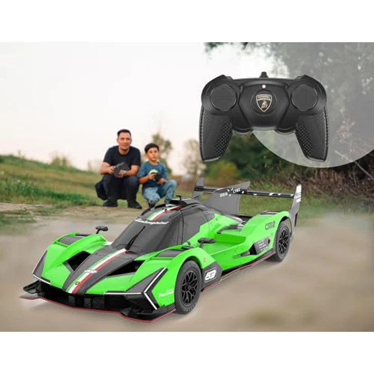 Jamara Germany Lamborghini SC63 LMDH 1:24 grün 2,4GHz, Offiziell lizensiertes Deluxe Car Modell, Roboterlackierung, bis zu 9 Km/h Geschwindigkeit – Bild 7