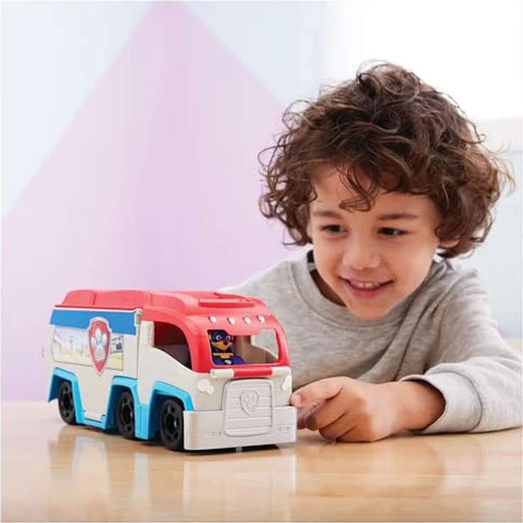 Spin Master Paw Patrol The Movie Pup Squad Paw Patroller, Fahrzeug-Spielset mit umwandelbarem Hauptquartier und Chase Pup Squad Racer, 25 cm lång, geeignet für Kinder ab 3 Jahren – Bild 2