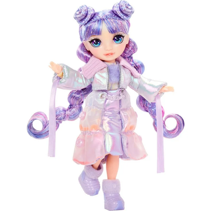 Rainbow High Anziehpuppe Winter Wonderland Doll - Violet (Purple) mit magischem Schnee und Schneemann Bastelset – Bild 1