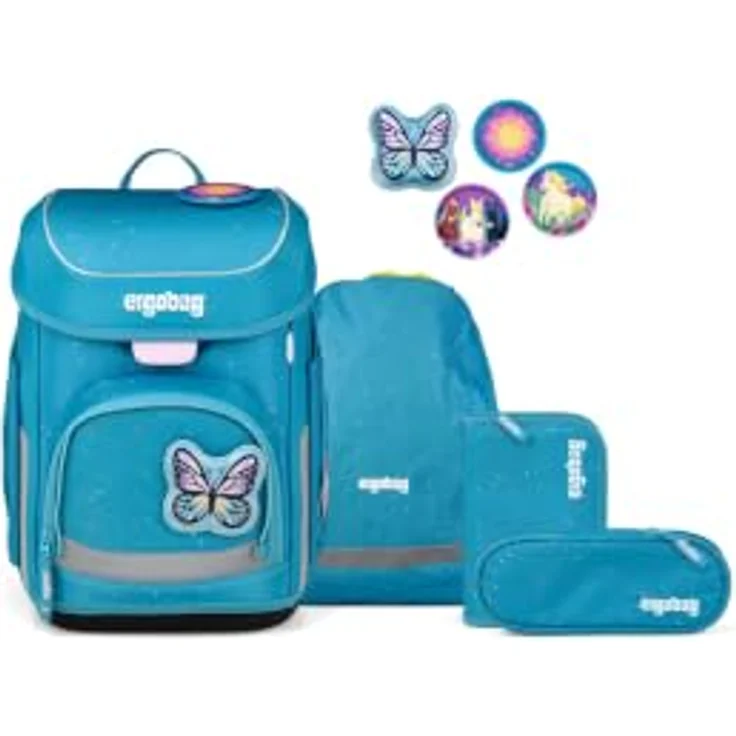 ergobag cubo Schulranzen-Set SchmettBärling, Schulranzen mit 21 Litern Volumen, anpassbare Rückenhöhe, inklusive Federmäppchen und Sportbeutel – Bild 1