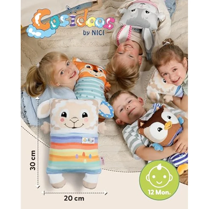 NICI Kuscheltier Schaf Cosidoo, Wendefunktion mit Stauraum, 30x20cm, beige – Bild 2