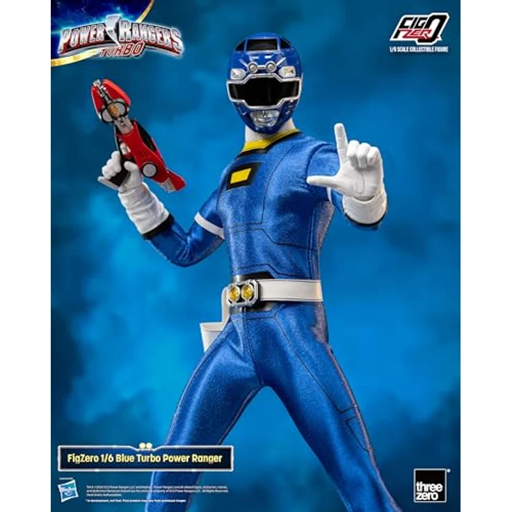 THREEZERO Power Rangers Turbo FigZero Actionfigur 1/6 Blue Turbo Power Ranger, 30 cm, mit austauschbaren Teilen und Zubehör – Bild 3