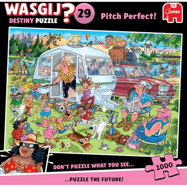Wasgij Destiny 29, 1000 Teile Puzzle mit einzigartigem Konzept - Perfekter Stellplatz auf dem Campingplatz, 68 x 49 cm – Bild 1