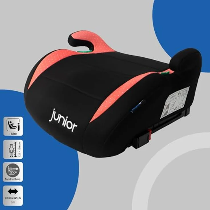 Petex Kindersitzerhöhung Max Plus, ab: 6 Jahren, ISOFIX-Befestigung & 3-Punkt-Gurt, ergonomisches Design, HDPE-Kunststoff, schwarz – Bild 4
