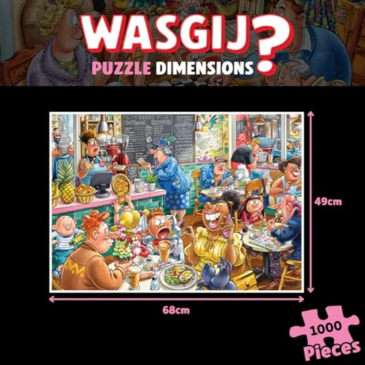 Jumbo Wasgij Destiny 27 - Von der Cafeteria zur Kaffeebar! - 1000 Teile Puzzle, umweltfreundlicher Karton, 68 x 49 cm – Bild 2