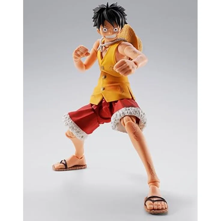 Bandai Tamashii Nations One Piece S.H.Figuarts Actionfigur Monkey D. Luffy Marineford, 15 cm, detailreiche Verarbeitung in Fensterbox – Bild 12
