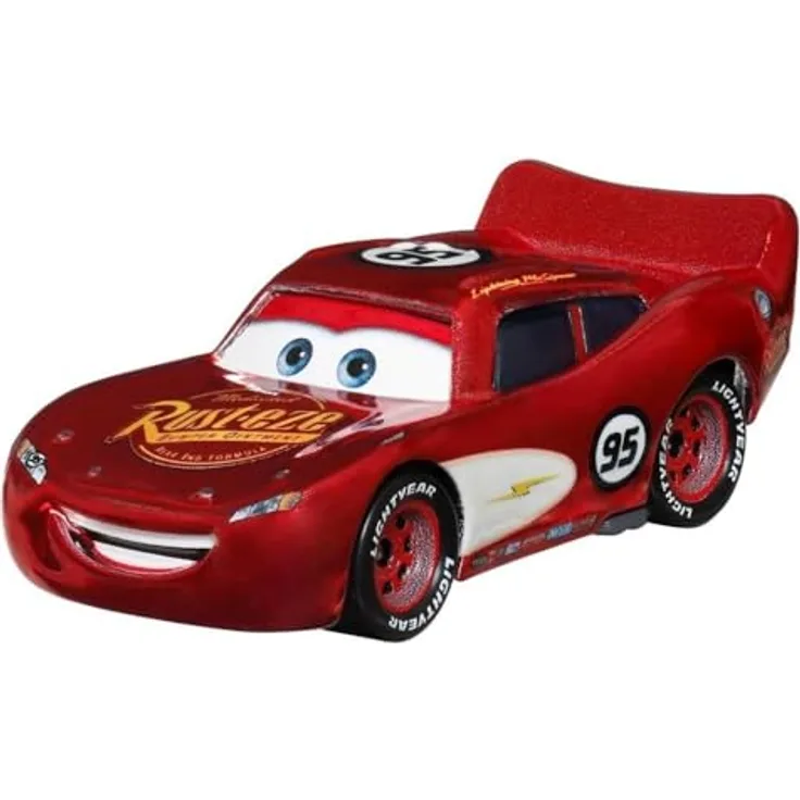 Disney Cars Radiator Springs Lightning McQueen HTX82, Spielzeug-Rennwagen im Maßstab 1:55 aus Metall, geeignet für Kinder ab 3 Jahren