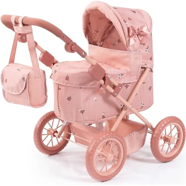 Bayer Design Puppenwagen Trendy, mit Tasche, höhenverstellbarem Griff (39-68 cm), große Räder, für Puppen bis 46 cm – Bild 1