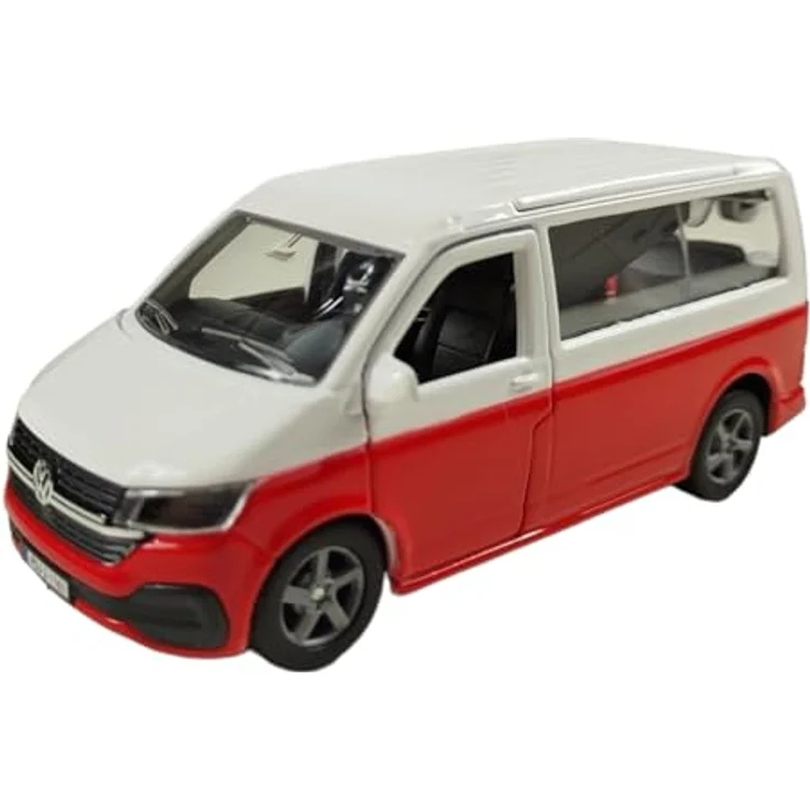 Kids Globe VW Transporter Wohnmobil Die Cast Pull Back 13,5cm, Spielzeug für Kinder, blau – Bild 2